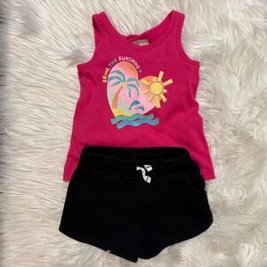 Jumping Beans Toddler Girl 2 Piece Tank & Shorts Set‎ Size 18 Months
